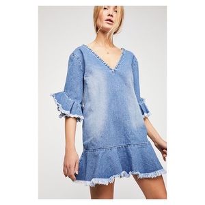 NWT Free People MLM Henri Denim Mini Dress